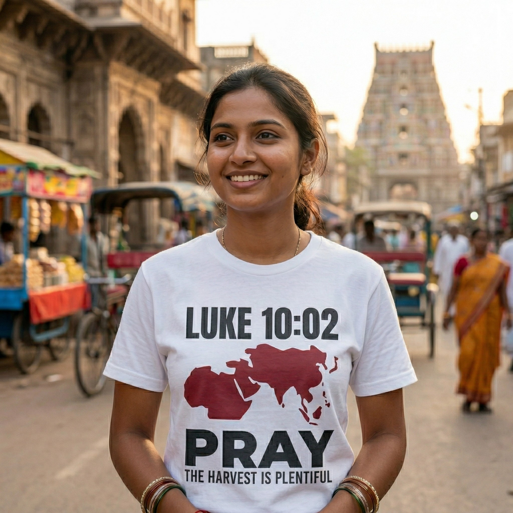 Luke 10:02 Pray 1040 Window T-Shirt