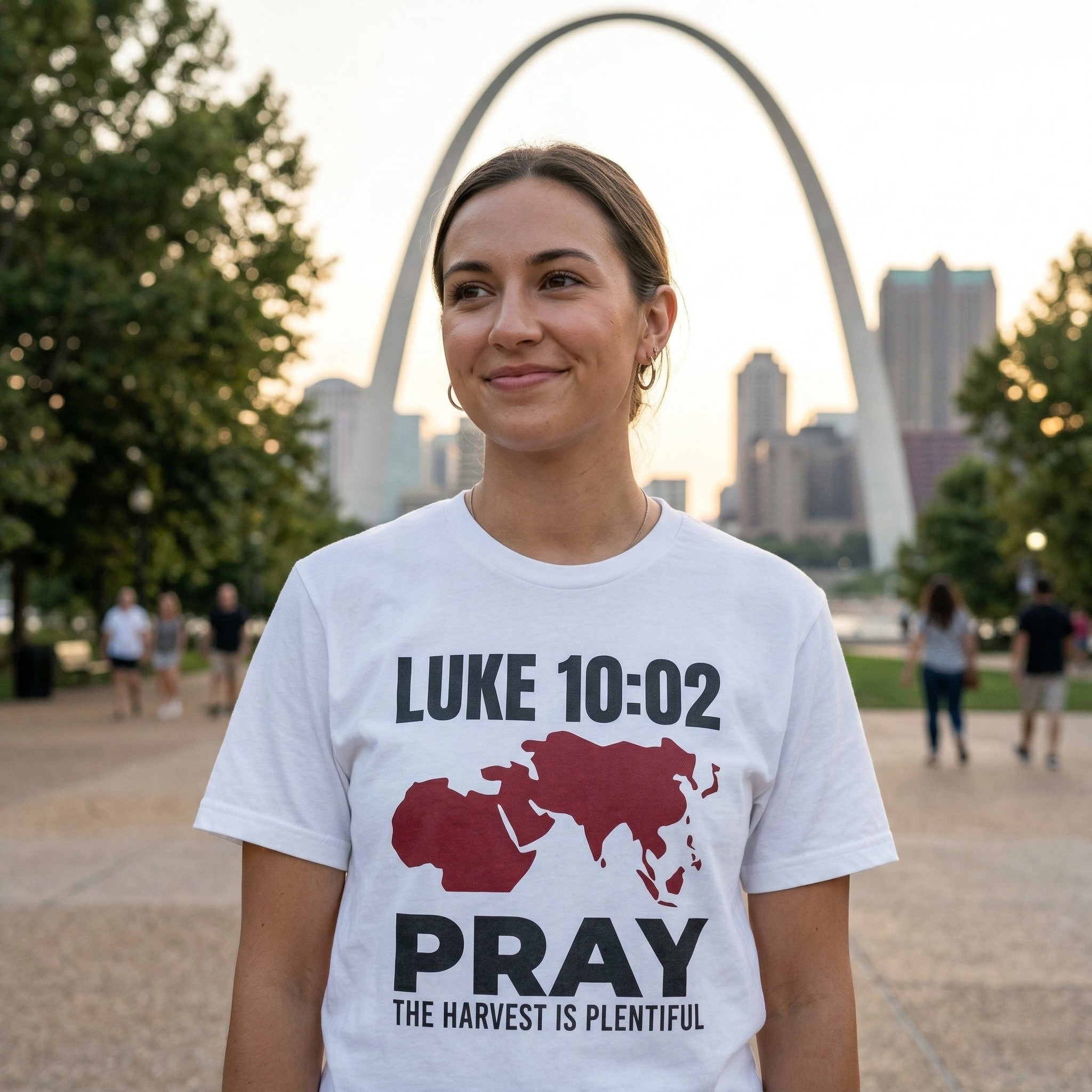 Luke 10:02 Pray 1040 Window T-Shirt